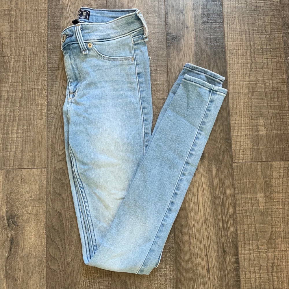 abercrombie light wash jean leggings